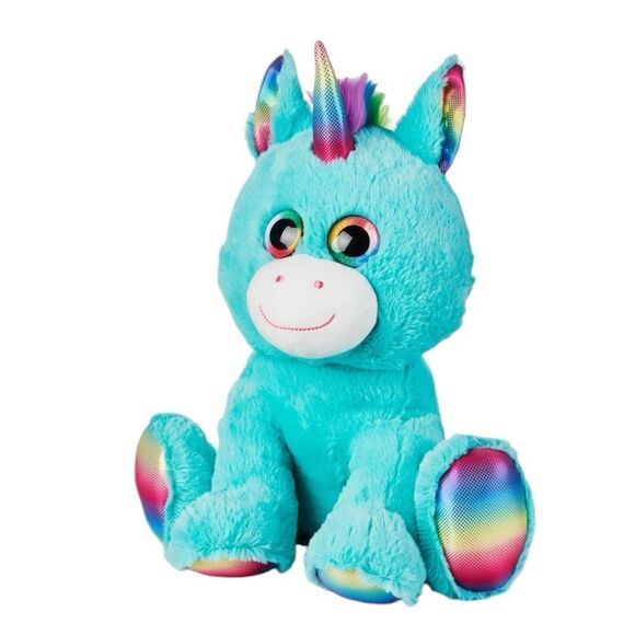 Spark Create Imagine Unicorn Blue/Purple Big Sparkly Eye Plush Animal.NWT - Picture 1 of 7
